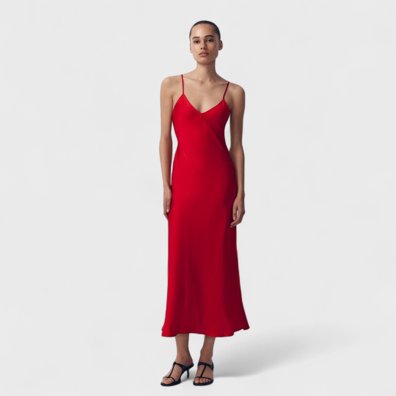 Vestido carmesí - Corte minimalista