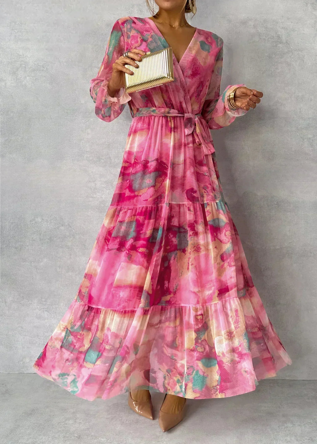 Luísa - Vestido Floral de Cruzar