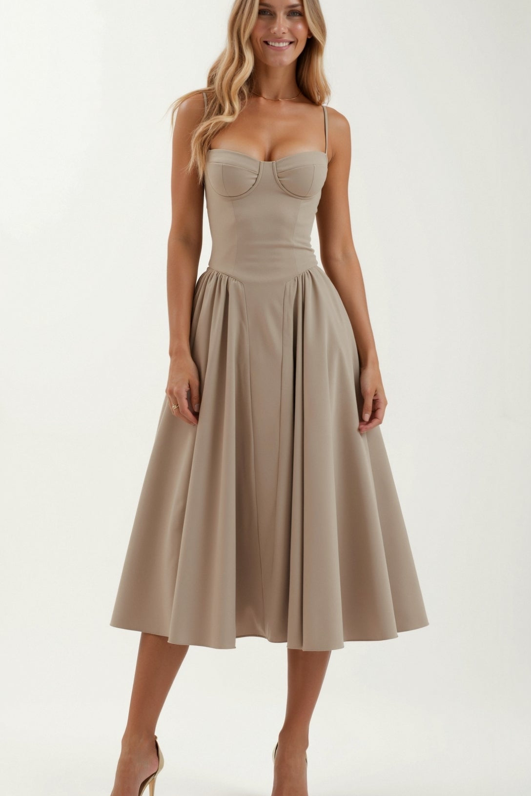 Odete - Vestido midi con corsé estructurado