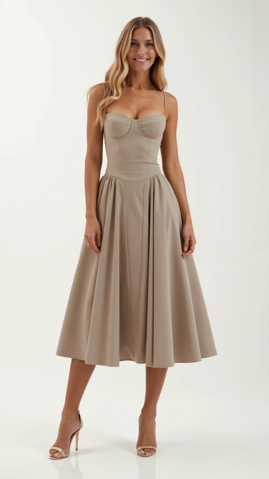 Odete - Vestido midi con corsé estructurado