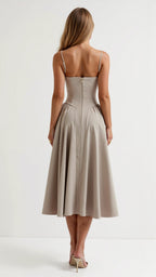 Odete - Vestido midi con corsé estructurado