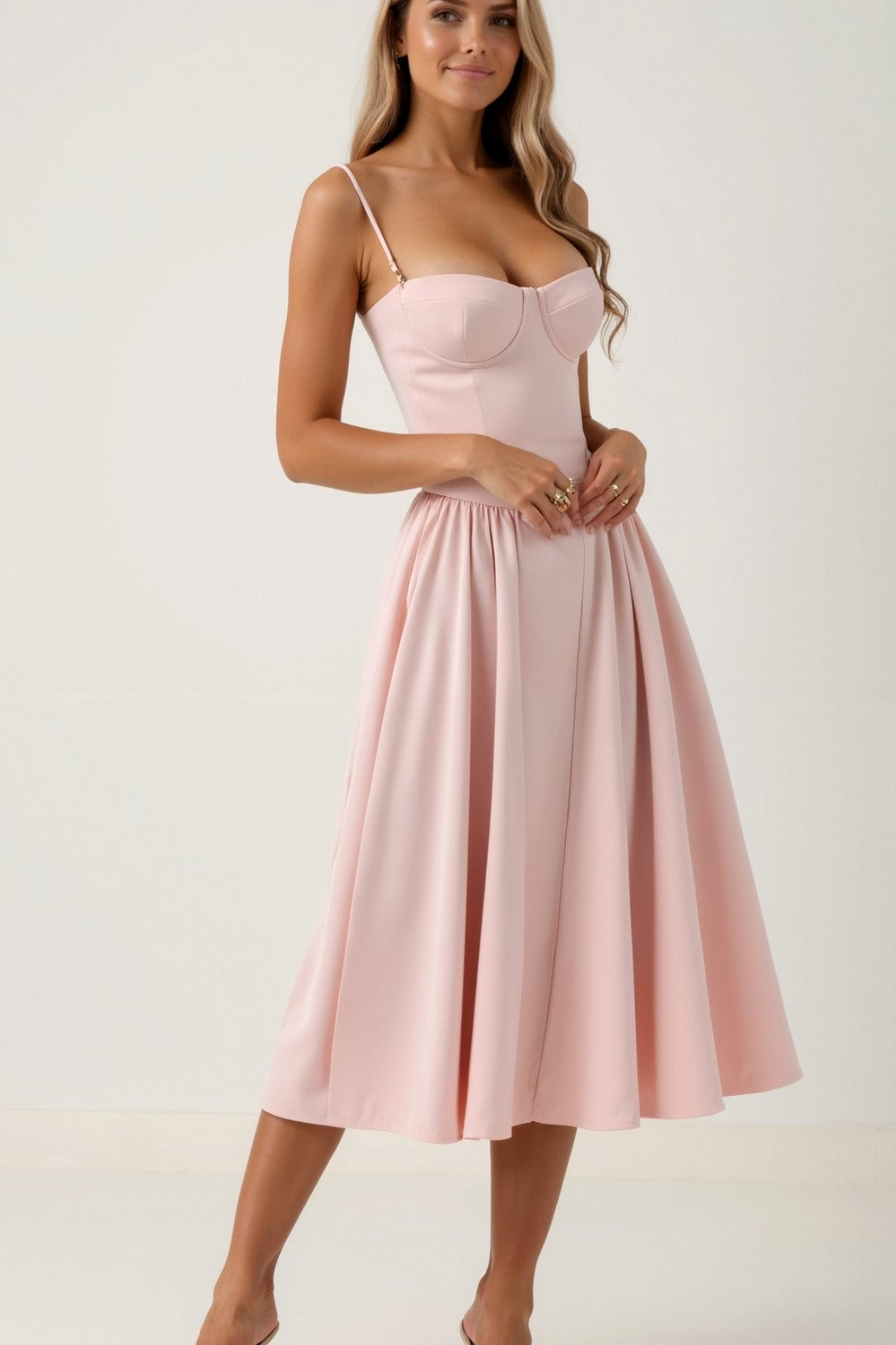 Odete - Vestido midi con corsé estructurado