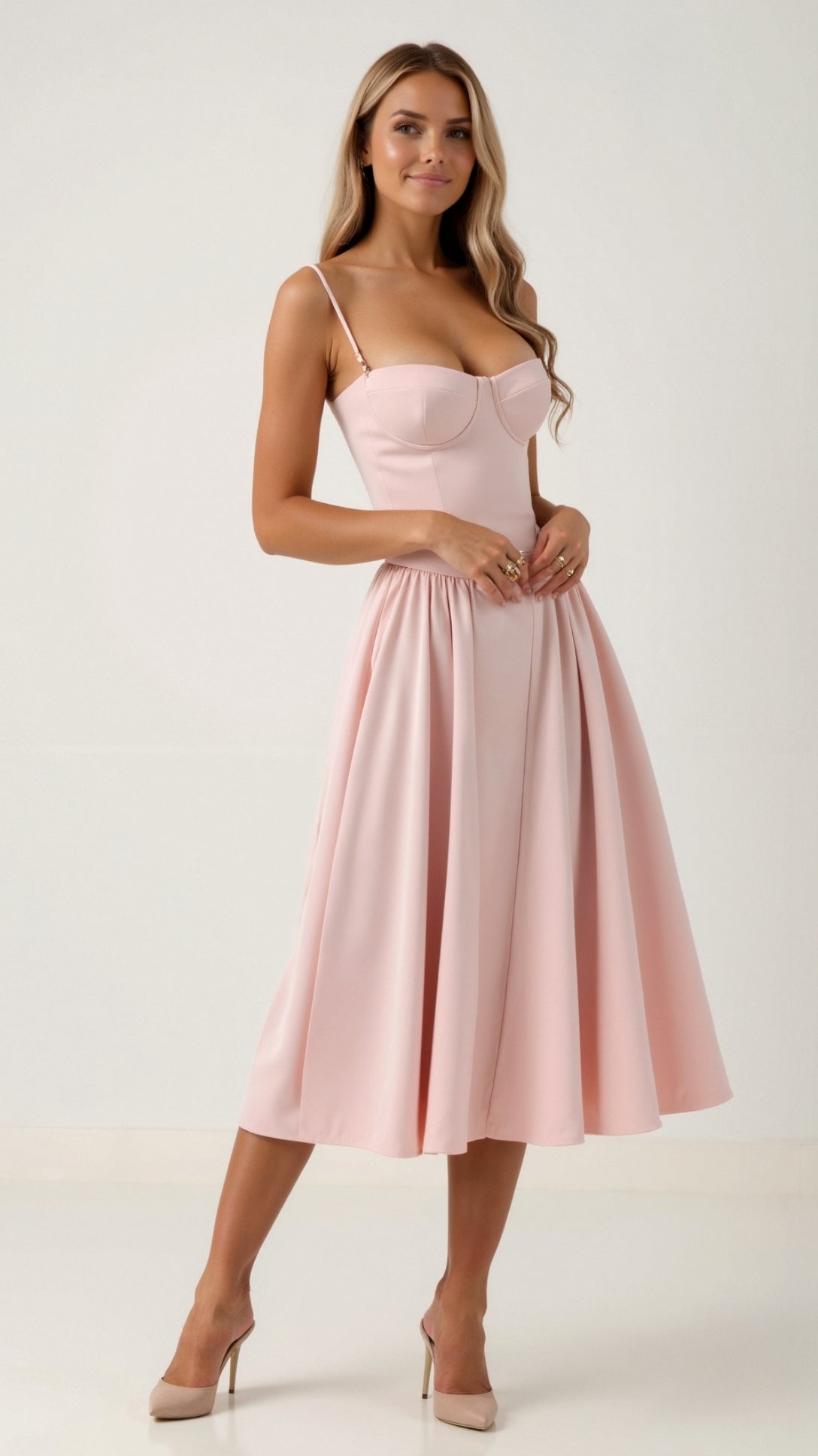 Odete - Vestido midi con corsé estructurado