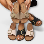 Margarida - Sandalias de corcho para mujer con diseño de hebilla