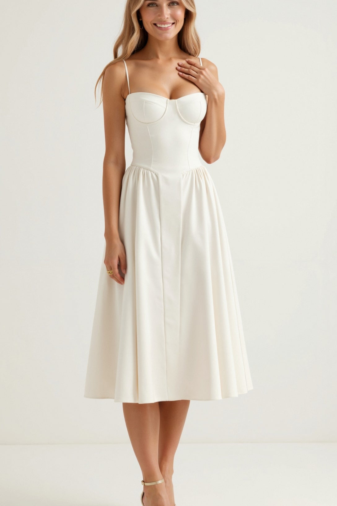 Odete - Vestido midi con corsé estructurado