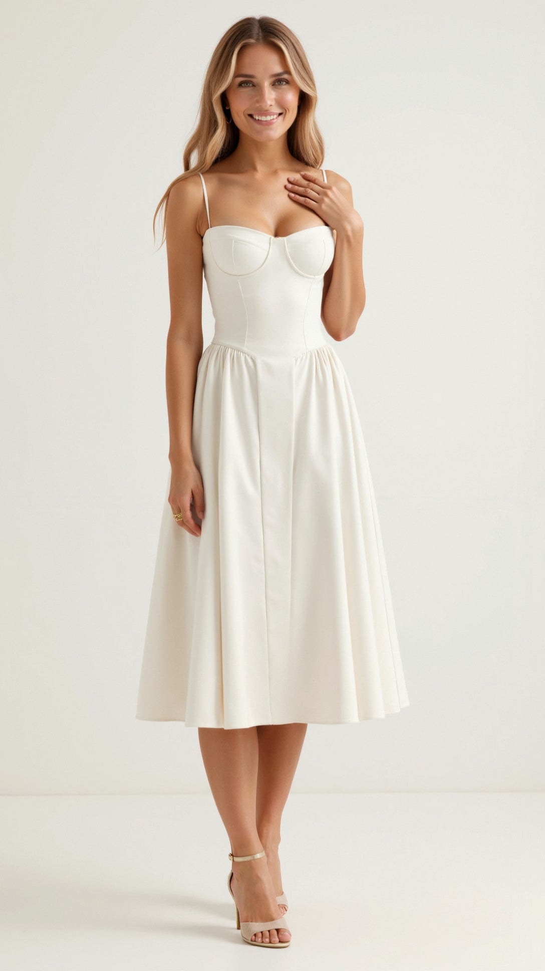Odete - Vestido midi con corsé estructurado