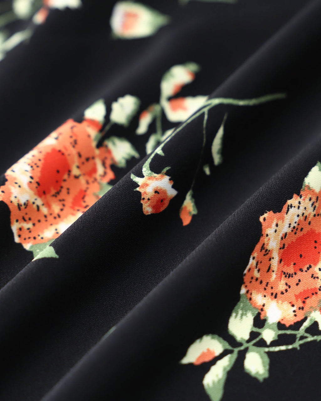 Glória - Vestido Midi Negro Floral