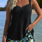 Dublín - Tankini a Rayas con Pantalones de Playa de Dos Piezas