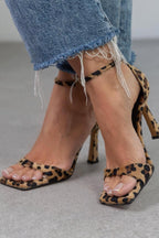 Júlia - Sandalias de tacón alto con estampado de leopardo