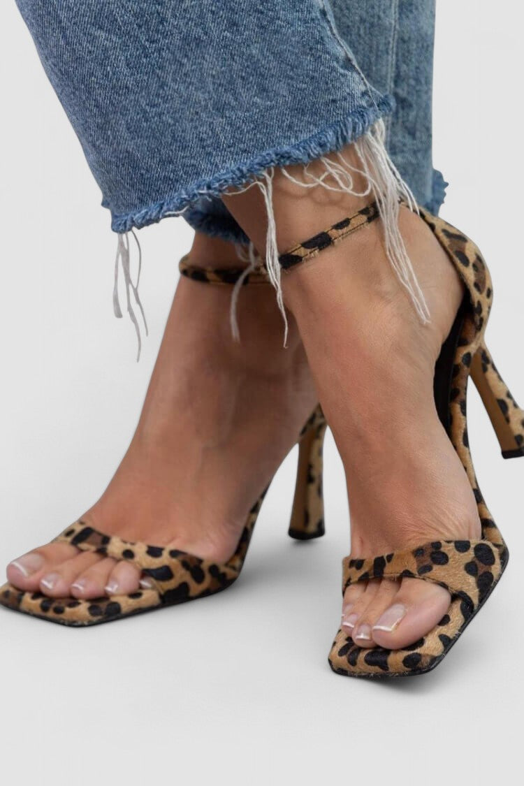 Júlia - Sandalias de tacón alto con estampado de leopardo