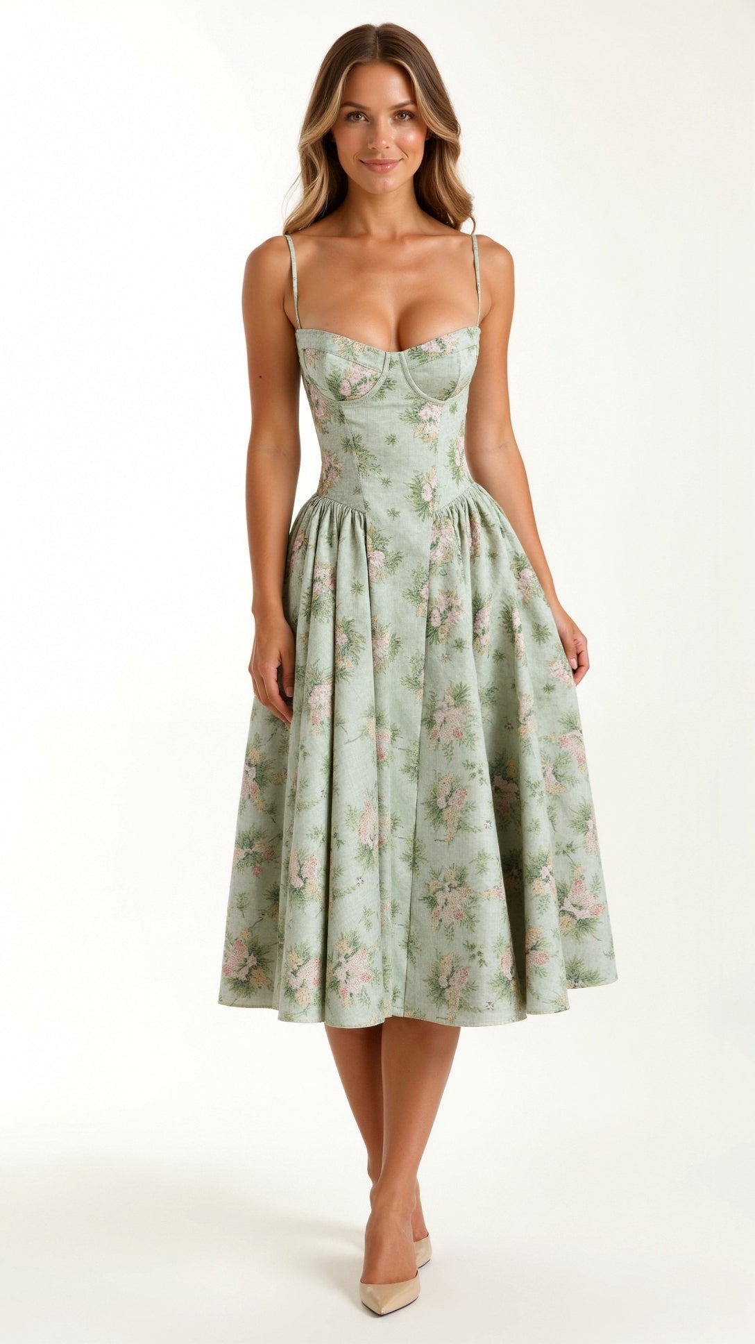Odete - Vestido midi con corsé estructurado