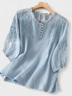 Cassiana - Blusa de Algodón y Lino