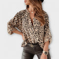 Iara - Blusa moderna estampada leopardo