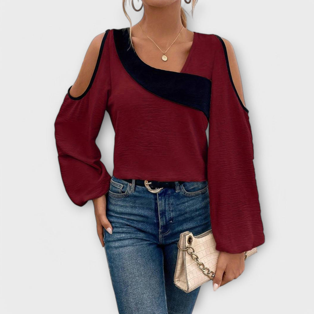 Escarlate - Blusa con escote cuadrado