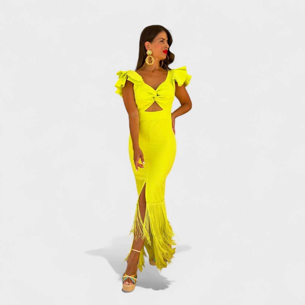 Lúcia - Vestido flamenco neón