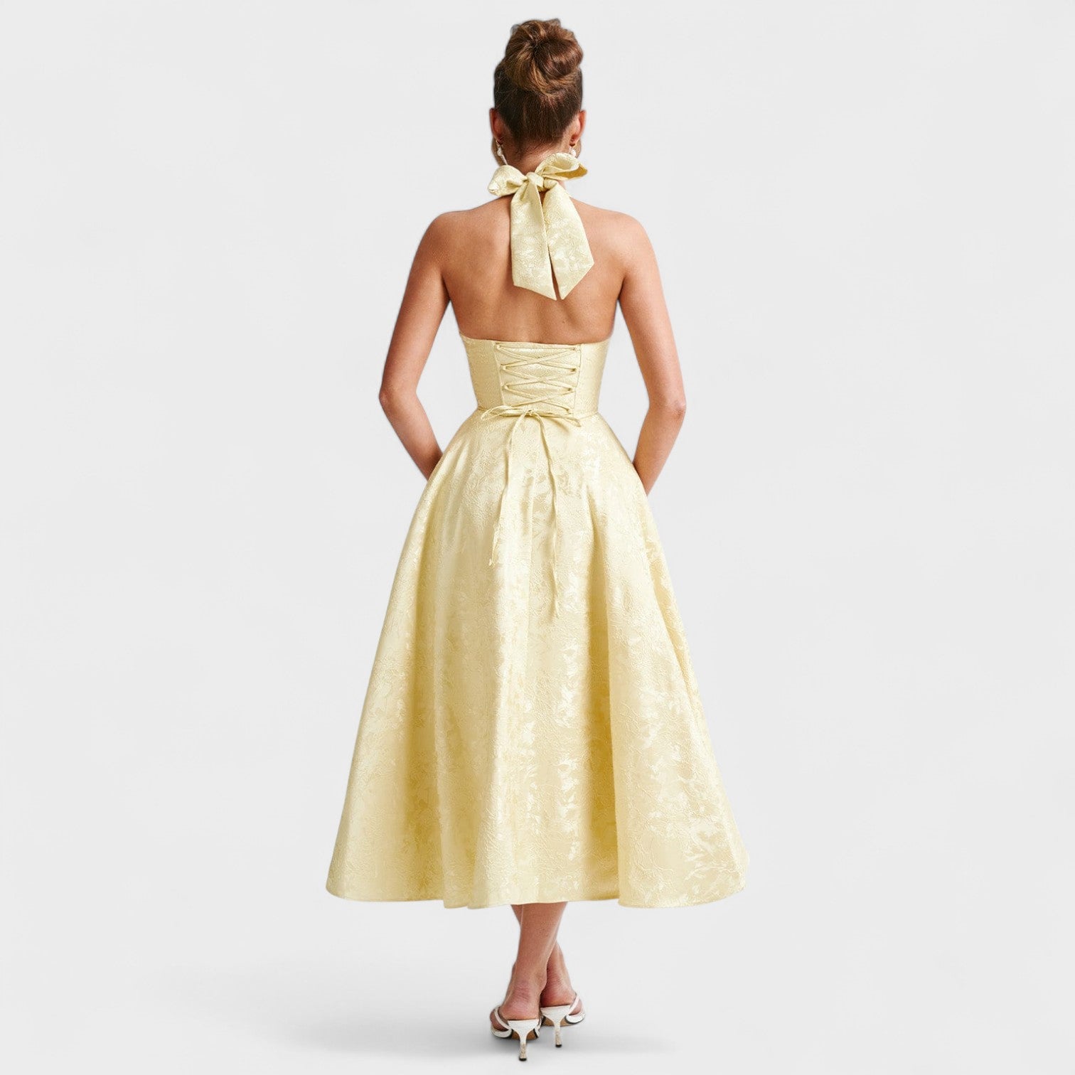 Halina - Vestido midi con corsé