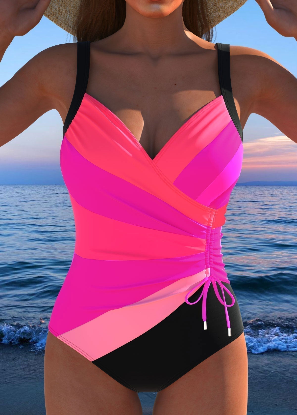 Elegante Bañador con Vibrante Estampado