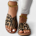 Tareyja - Sandalias bicolores con estampado de leopardo