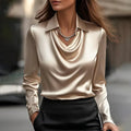 Inês - Blusa de Satén Lujosa con Escote Suave