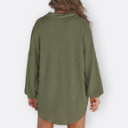 Inês - Blusa Túnica Ligera Escote en V con Botones