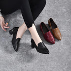 Olene - Zapatos de Tacón de Piel Vegana con Bordado Suave