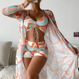 Laluna - Conjunto de Bikini de 3 Piezas con Diseño Estampado