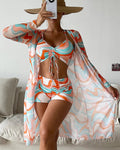 Laluna - Conjunto de Bikini de 3 Piezas con Diseño Estampado