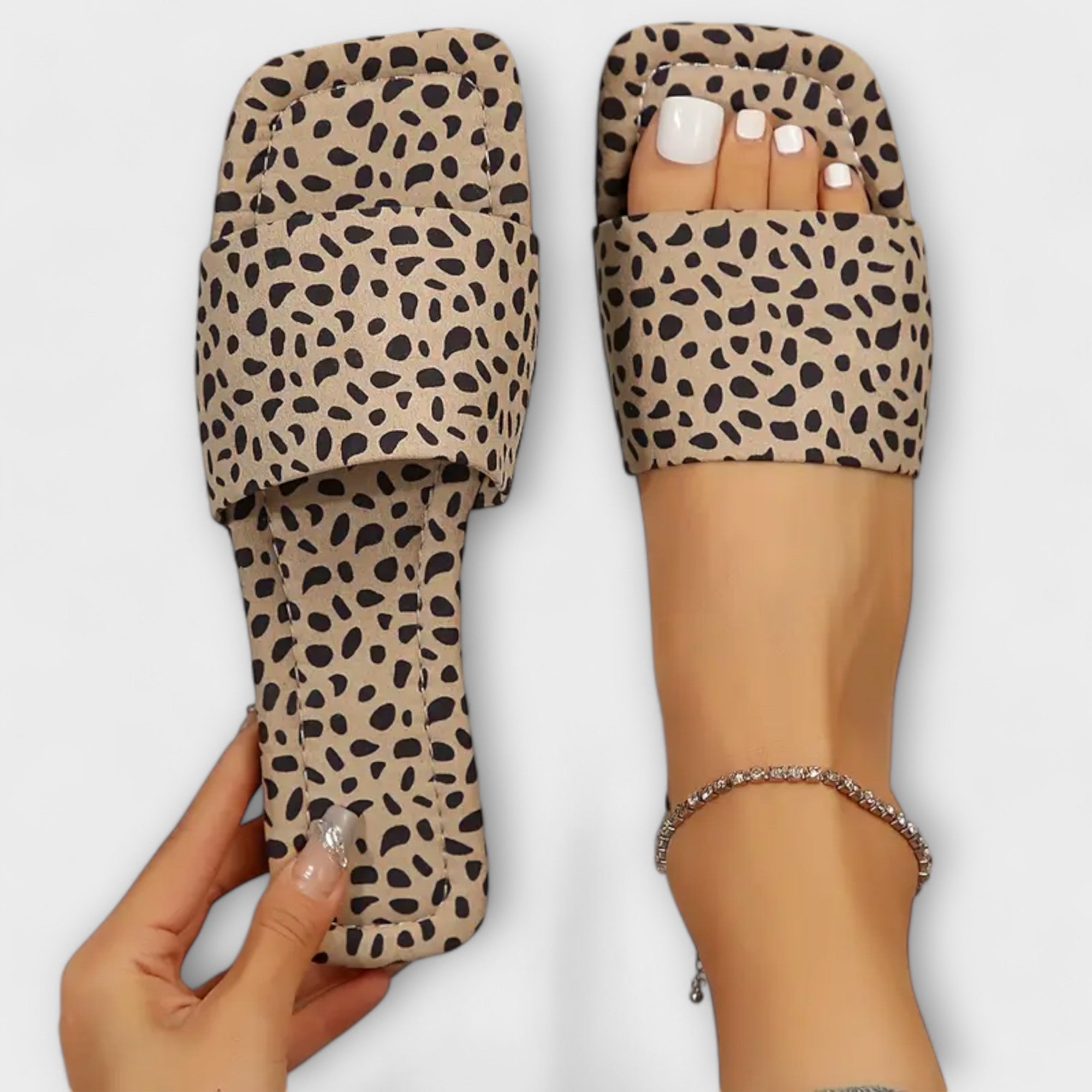 Elisabete - Mocasines planos con estampado de leopardo
