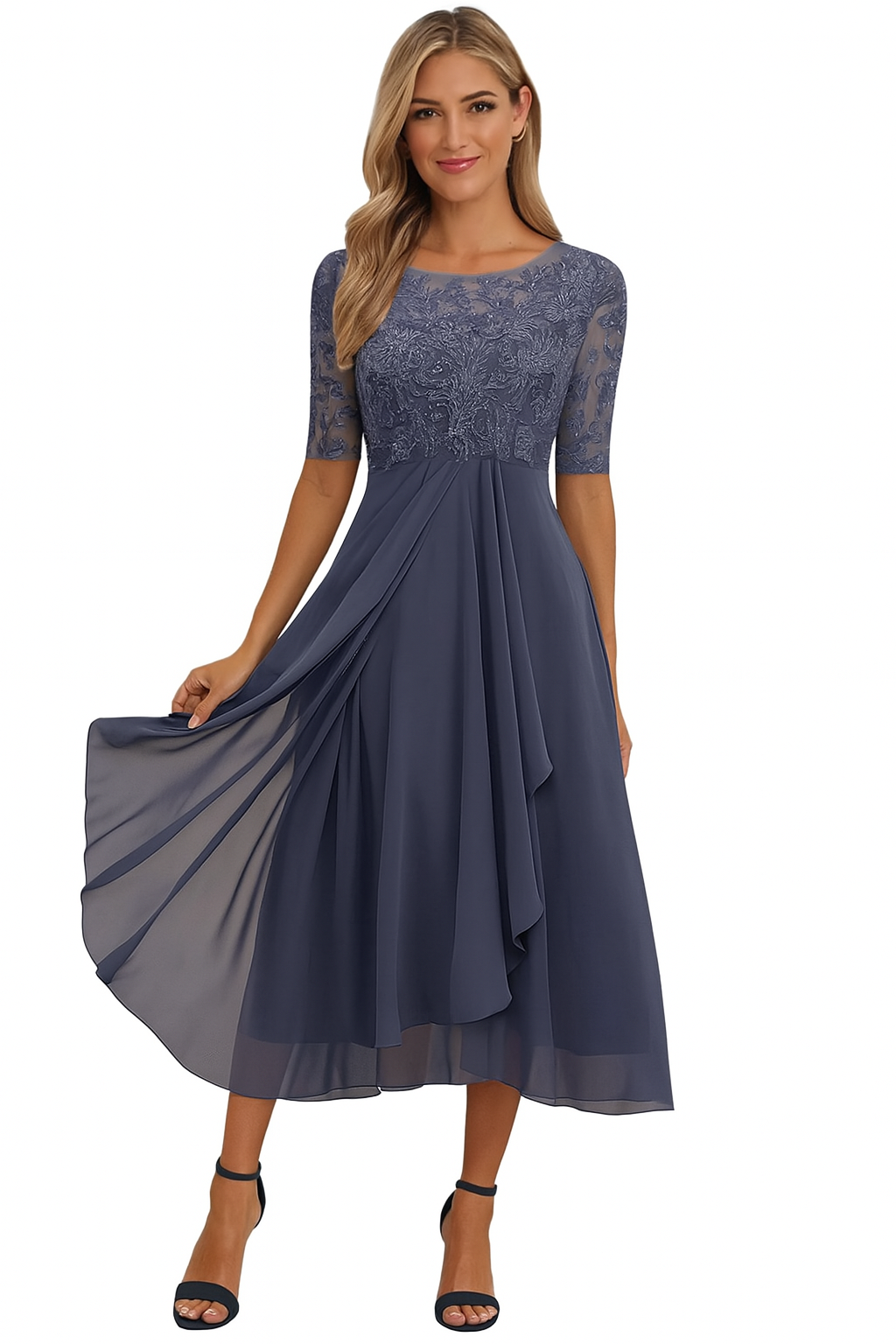 Valentina - Vestido de Encaje Manga 3/4