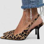 Liorina - Zapatos de tacón en caqui con estampado