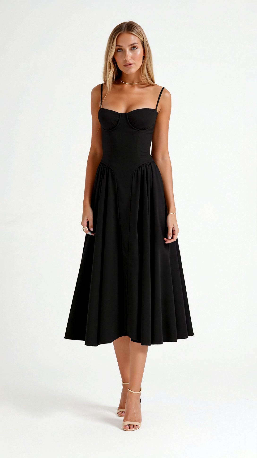 Odete - Vestido midi con corsé estructurado