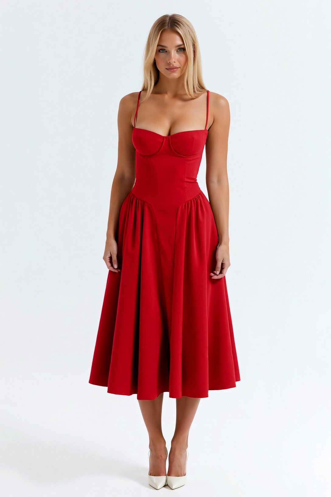 Odete - Vestido midi con corsé estructurado