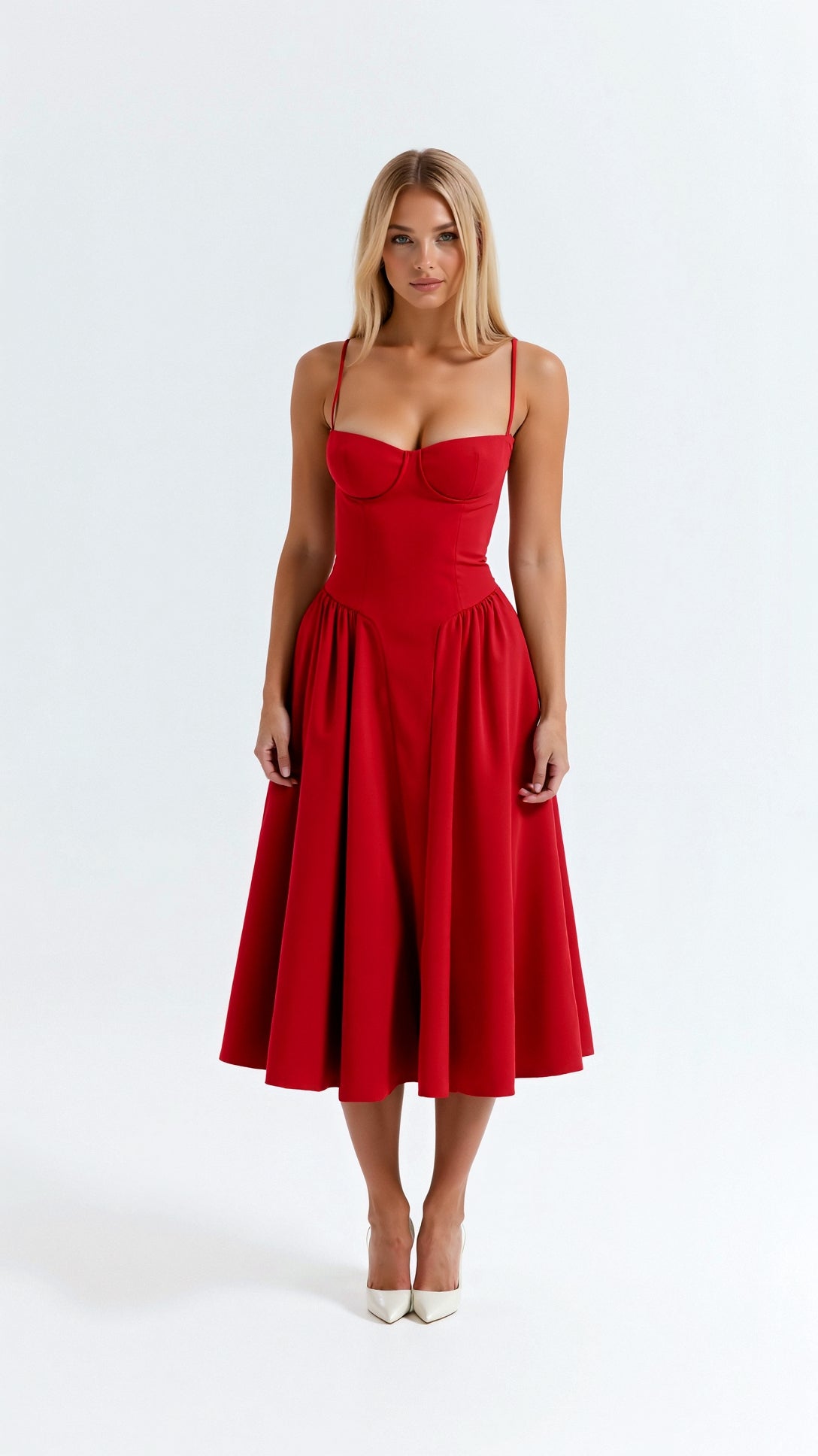 Odete - Vestido midi con corsé estructurado