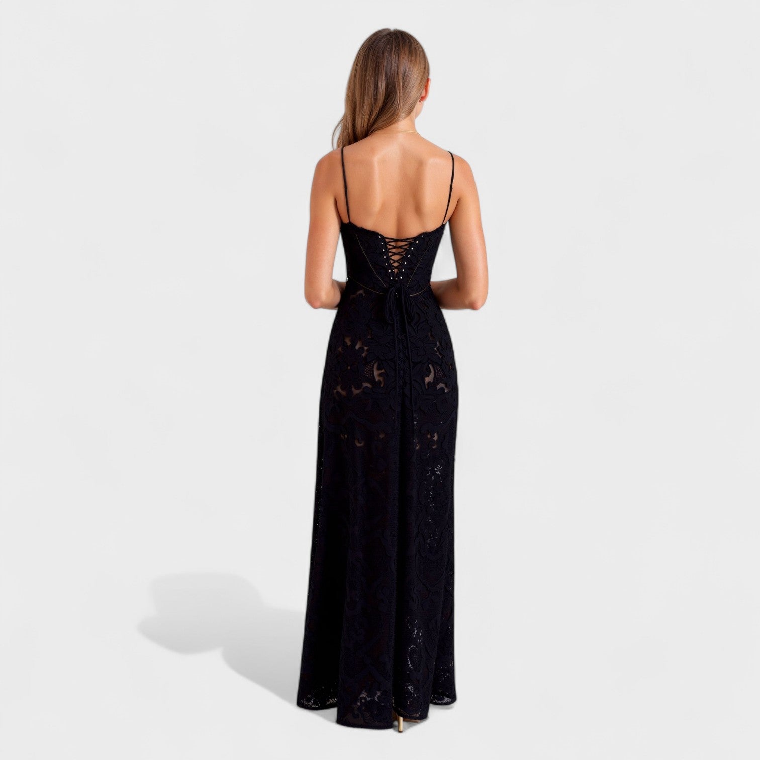 Verona - Vestido maxi de encaje floral