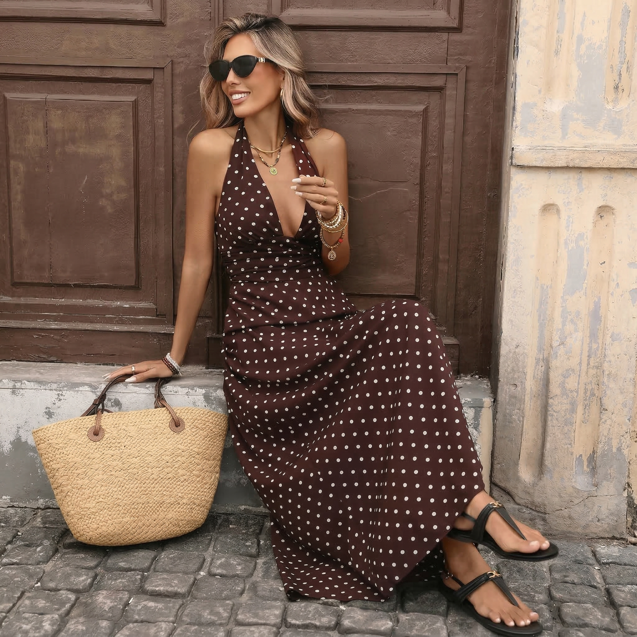 Sofía - Vestido Maxi de Lunares