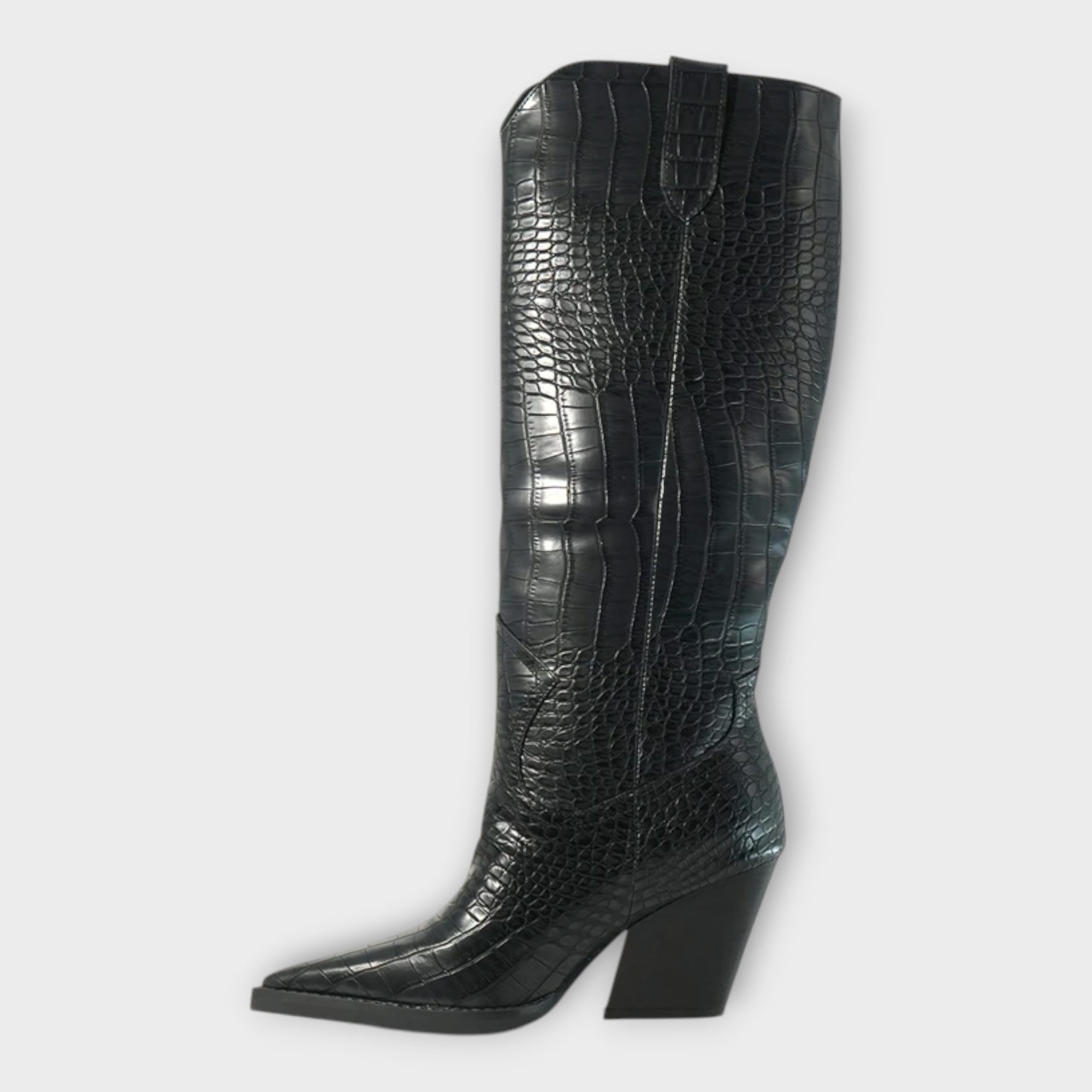 Botas con Diseño Croco y Tacón Elegante