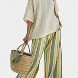 Olivia - Conjunto de Lino de Bambú Verde Oliva