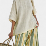 Olivia - Conjunto de Lino de Bambú Verde Oliva