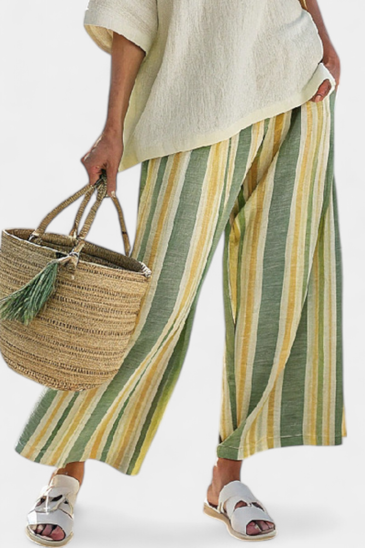 Olivia - Conjunto de Lino de Bambú Verde Oliva