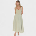Maribel - Vestido Midi de escote cuadrado