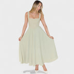 Maribel - Vestido Midi de escote cuadrado