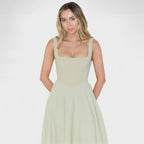 Maribel - Vestido Midi de escote cuadrado