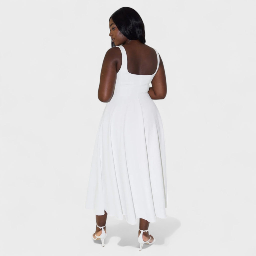 Maribel - Vestido Midi de escote cuadrado