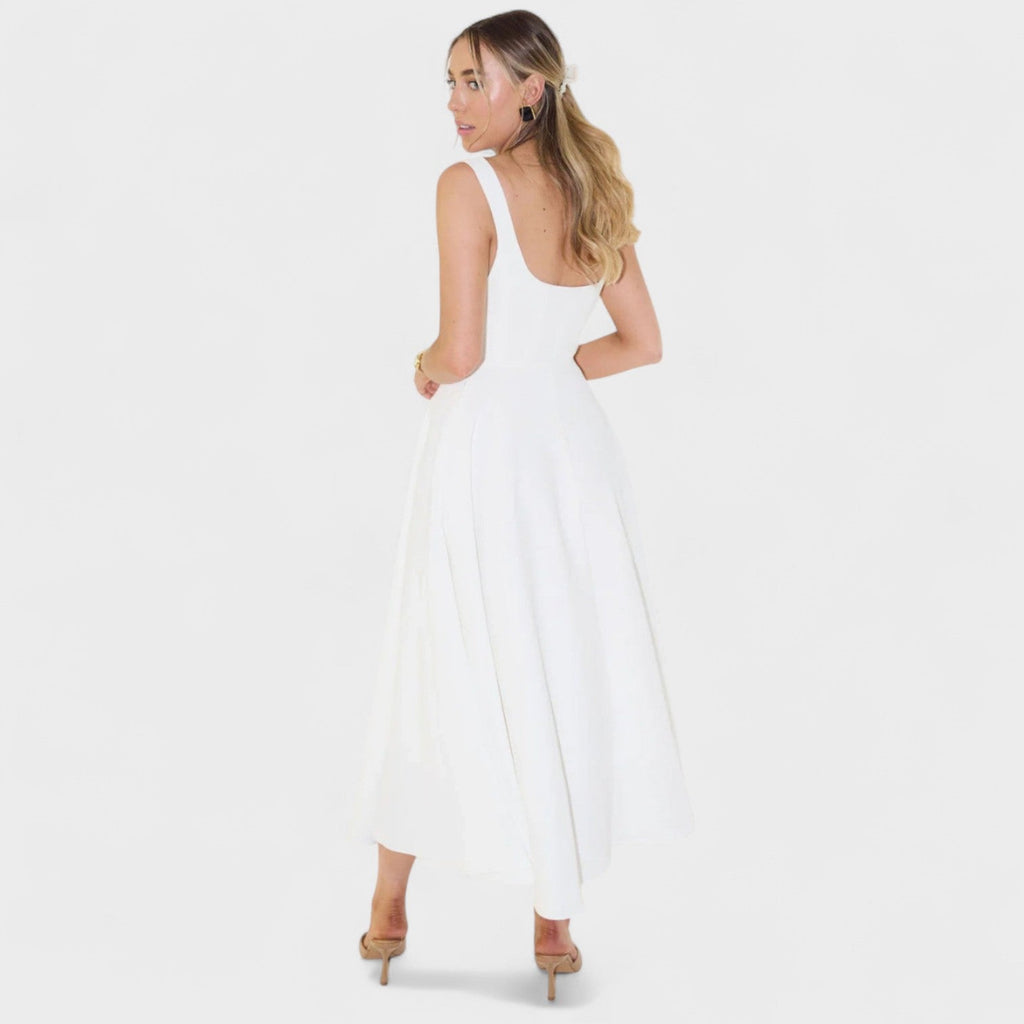 Maribel - Vestido Midi de escote cuadrado