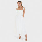Maribel - Vestido Midi de escote cuadrado