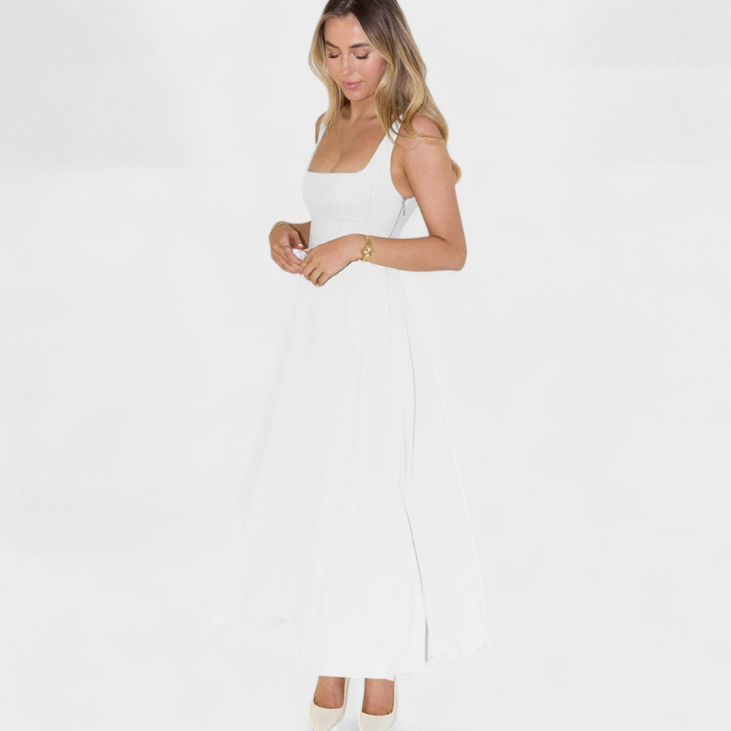 Maribel - Vestido Midi de escote cuadrado