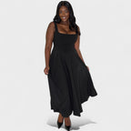 Maribel - Vestido Midi de escote cuadrado