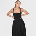 Maribel - Vestido Midi de escote cuadrado