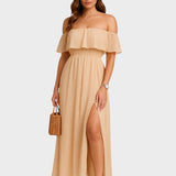 Beatriz - Vestido maxi con hombros al descubierto
