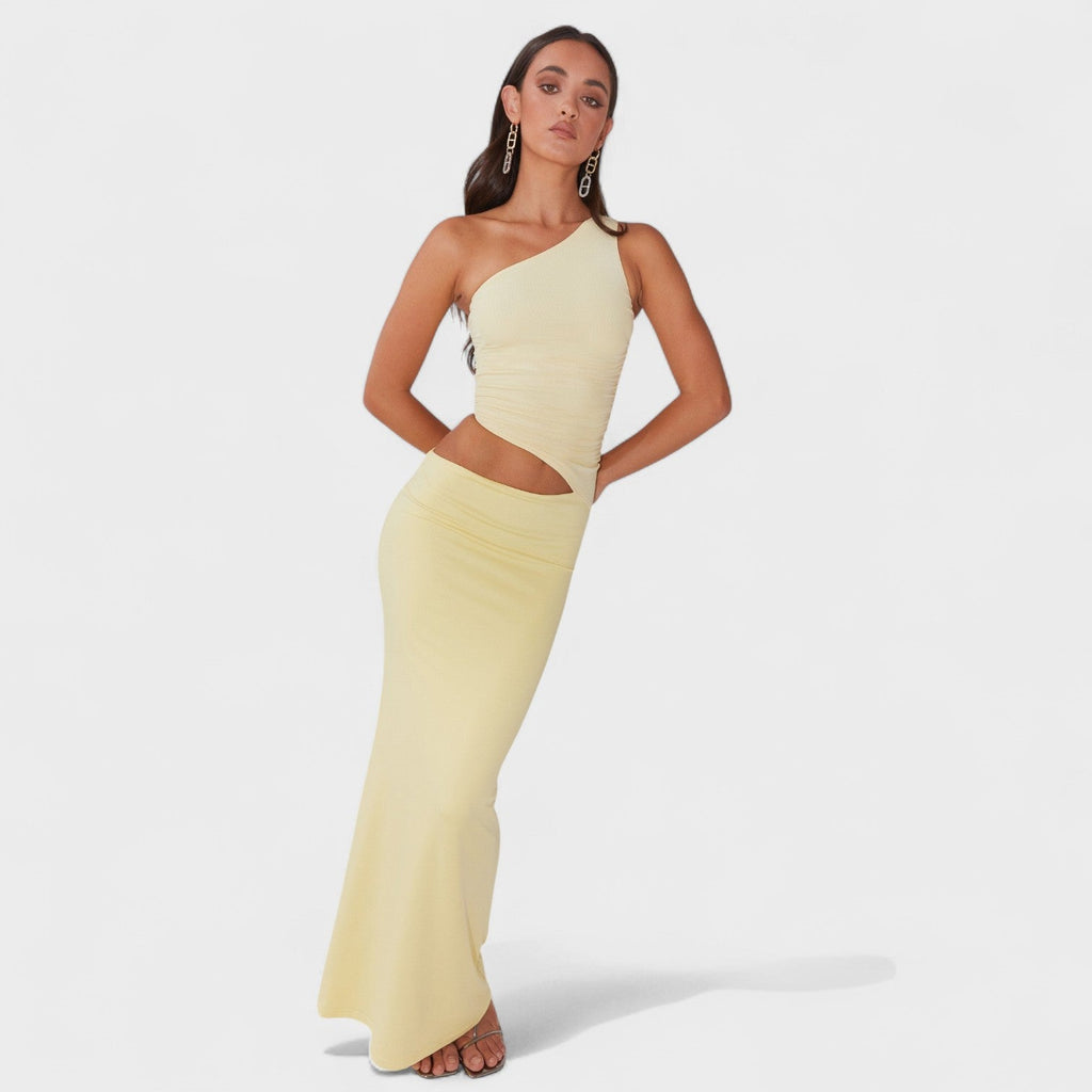 Seranella - Vestido maxi asimétrico